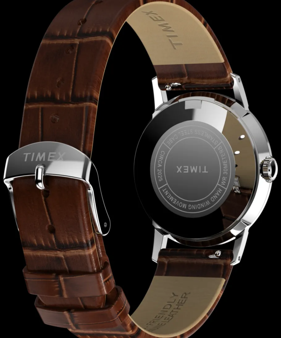 Timex Vintage|Leather*Marlin® Hand-Wound 34mm Leather Strap Watch