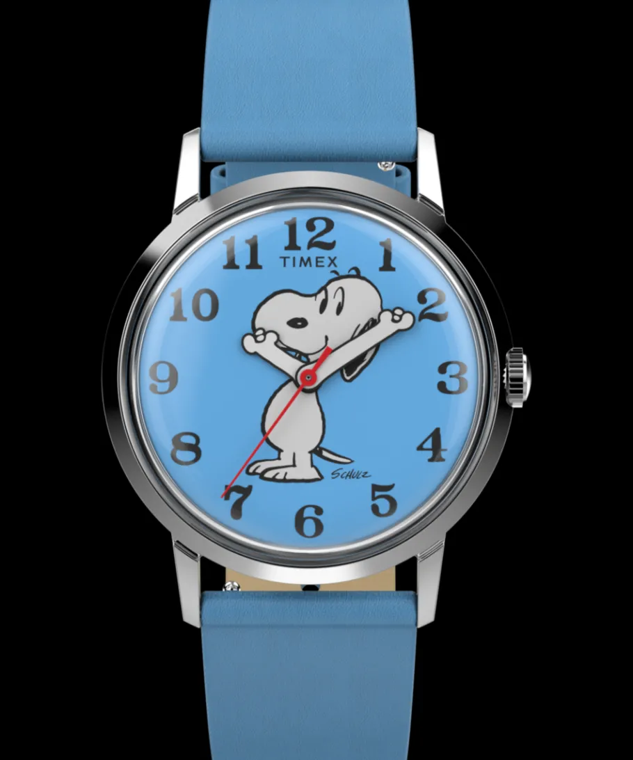 Timex Vintage|Leather*Marlin® Hand-Wound x Peanuts Reissue 34mm Leather Strap Watch