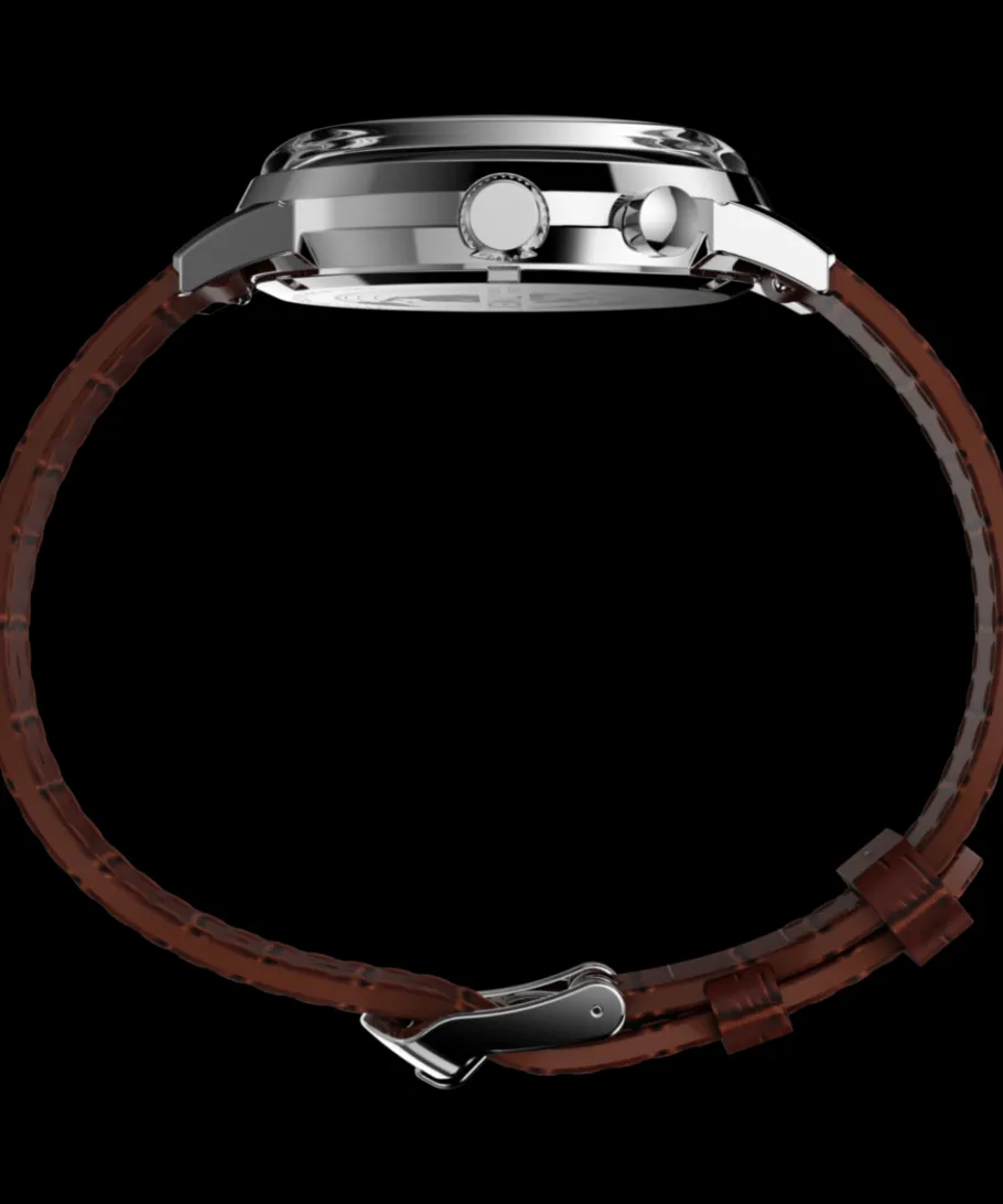 Timex Vintage|Leather*Marlin® Moon Phase 40mm Leather Strap Watch