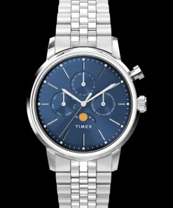Timex Vintage|Stainless Steel*Marlin® Moon Phase 40mm Stainless Steel Bracelet Watch