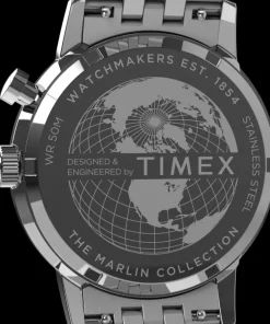 Women Timex Bracelet|Vintage*Marlin® Moon Phase Multifunction 40mm Stainless Steel Bracelet Watch