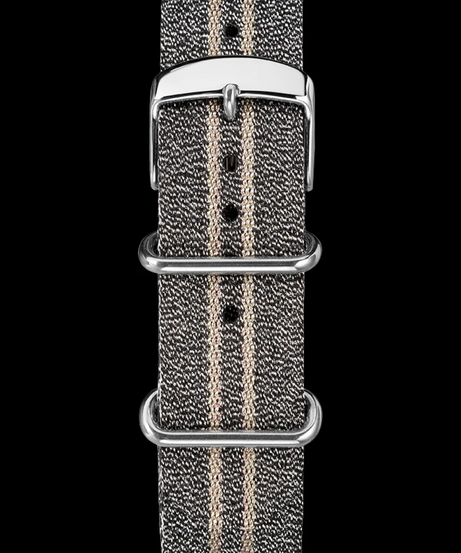 Timex Straps*20mm Metallic Stripe Woven Fabric Slip-Thru Strap