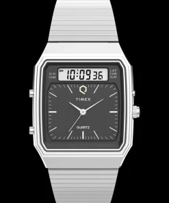 Timex Vintage|Stainless Steel*Q ® 1982 Ana-Digi Reissue 33mm Stainless Steel Bracelet Watch