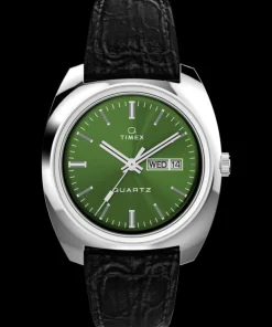 Timex Vintage|Leather*Q 1978 Day/Date 37.5mm Leather Strap Watch