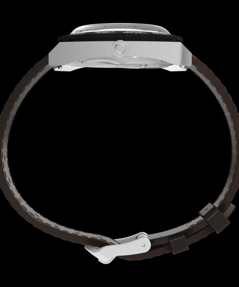 Timex Leather|Father's Day Gifts*Q ® 1972 World Time 39mm Leather Strap Watch