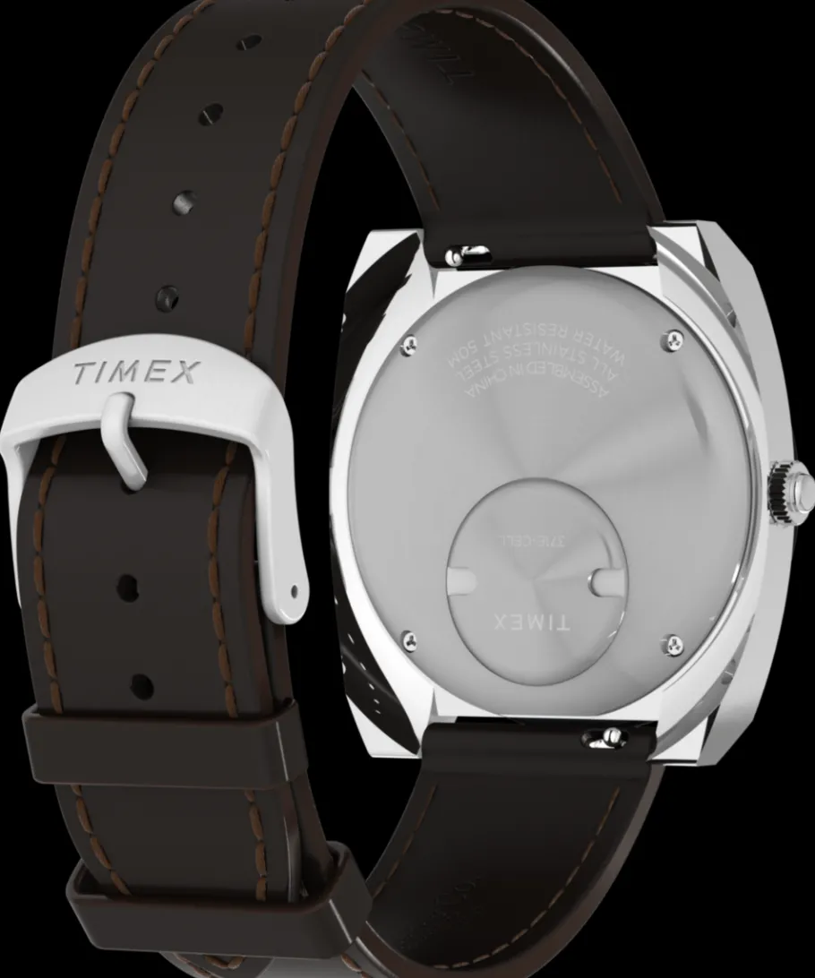 Timex Leather|Father's Day Gifts*Q ® 1972 World Time 39mm Leather Strap Watch