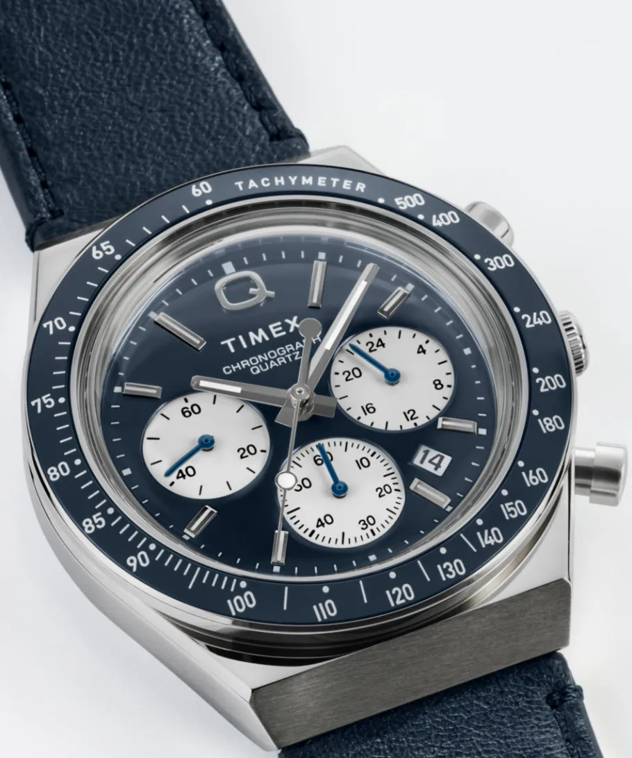 Timex Vintage|Leather*Q Chronograph 40mm Leather Strap Watch
