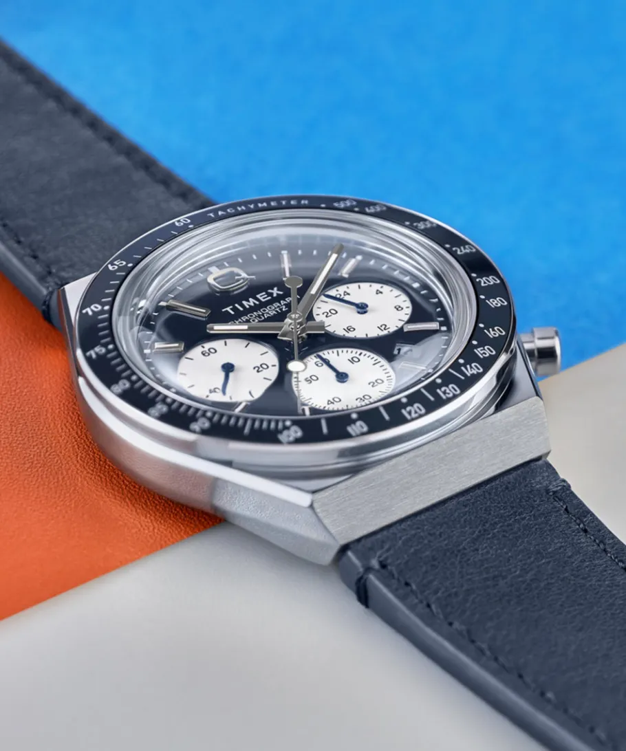 Timex Vintage|Leather*Q Chronograph 40mm Leather Strap Watch