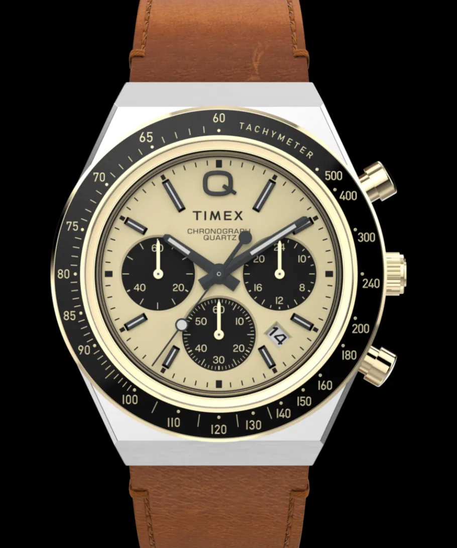 Timex Vintage|Leather*Q ® Chronograph 40mm Leather Strap Watch