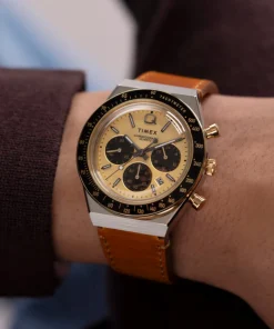 Timex Vintage|Leather*Q ® Chronograph 40mm Leather Strap Watch