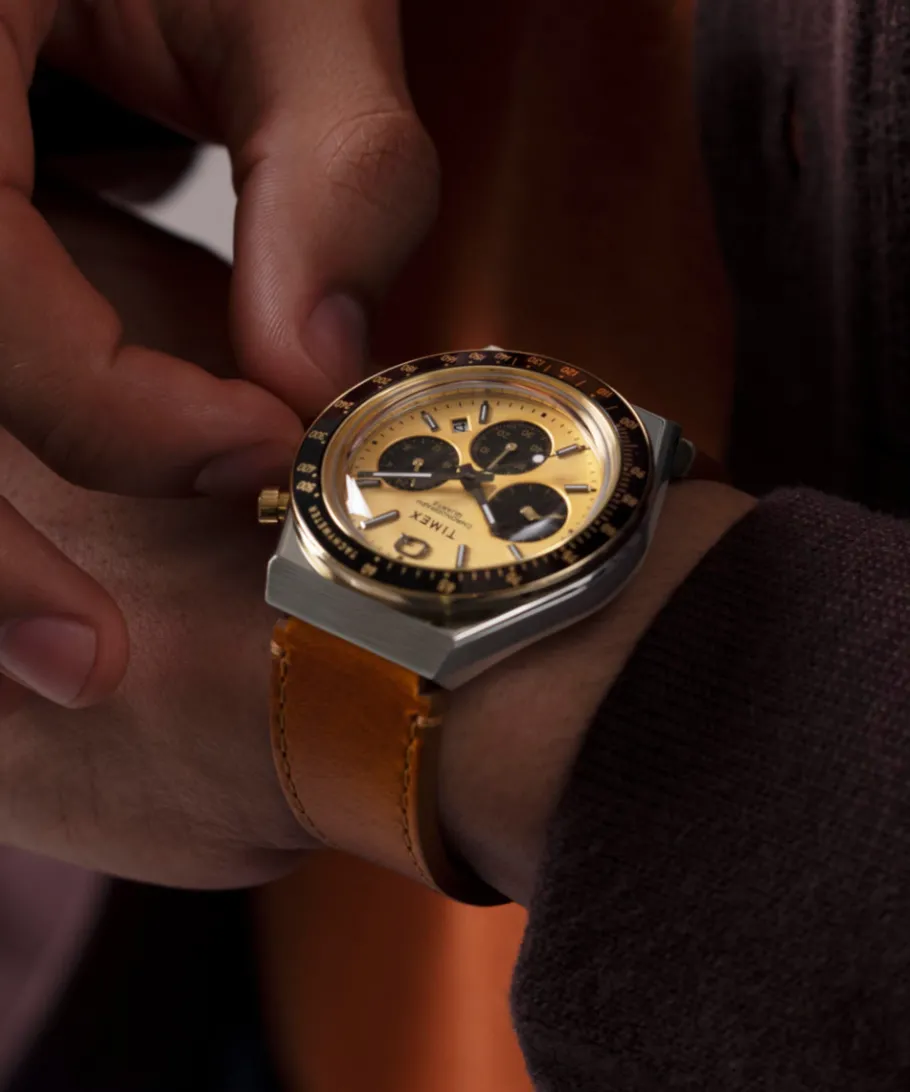 Timex Vintage|Leather*Q ® Chronograph 40mm Leather Strap Watch