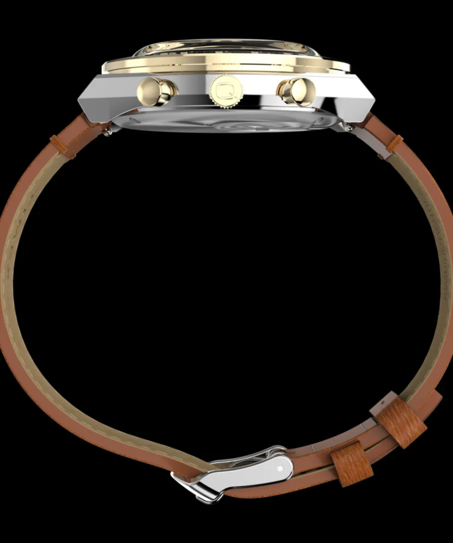 Timex Vintage|Leather*Q ® Chronograph 40mm Leather Strap Watch