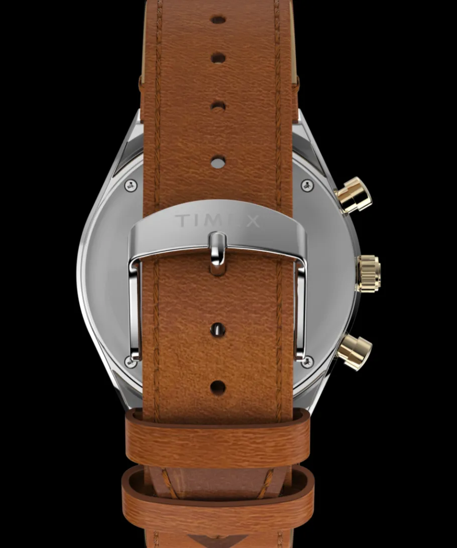 Timex Vintage|Leather*Q ® Chronograph 40mm Leather Strap Watch