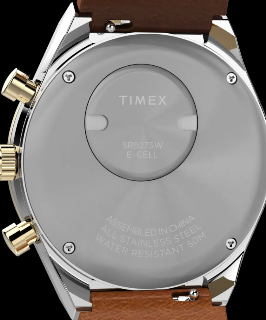 Timex Vintage|Leather*Q ® Chronograph 40mm Leather Strap Watch