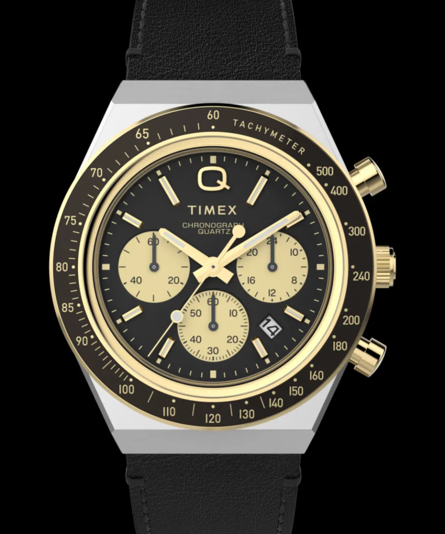 Timex Vintage|Leather*Q ® Chronograph 40mm Leather Strap Watch