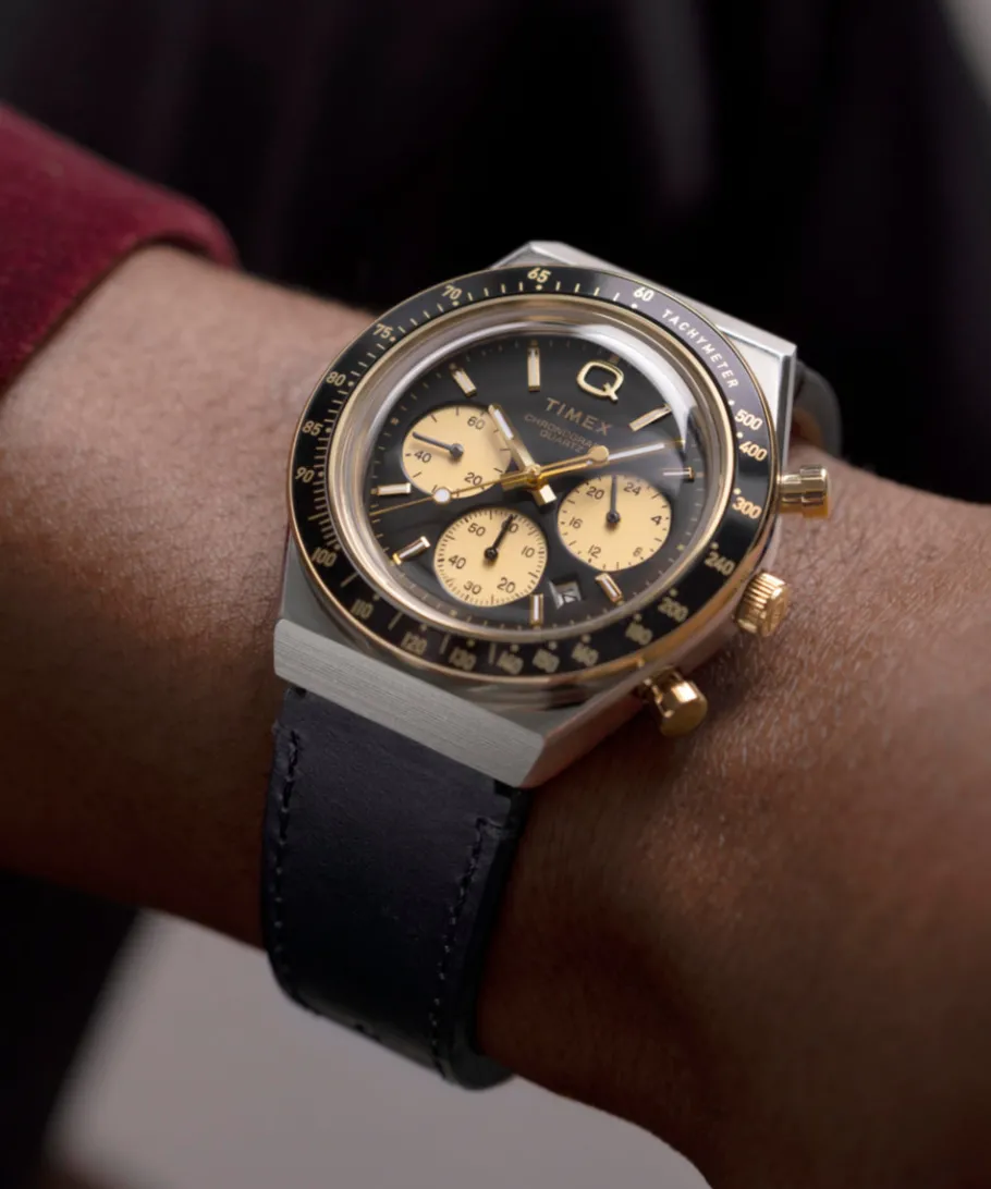 Timex Vintage|Leather*Q ® Chronograph 40mm Leather Strap Watch