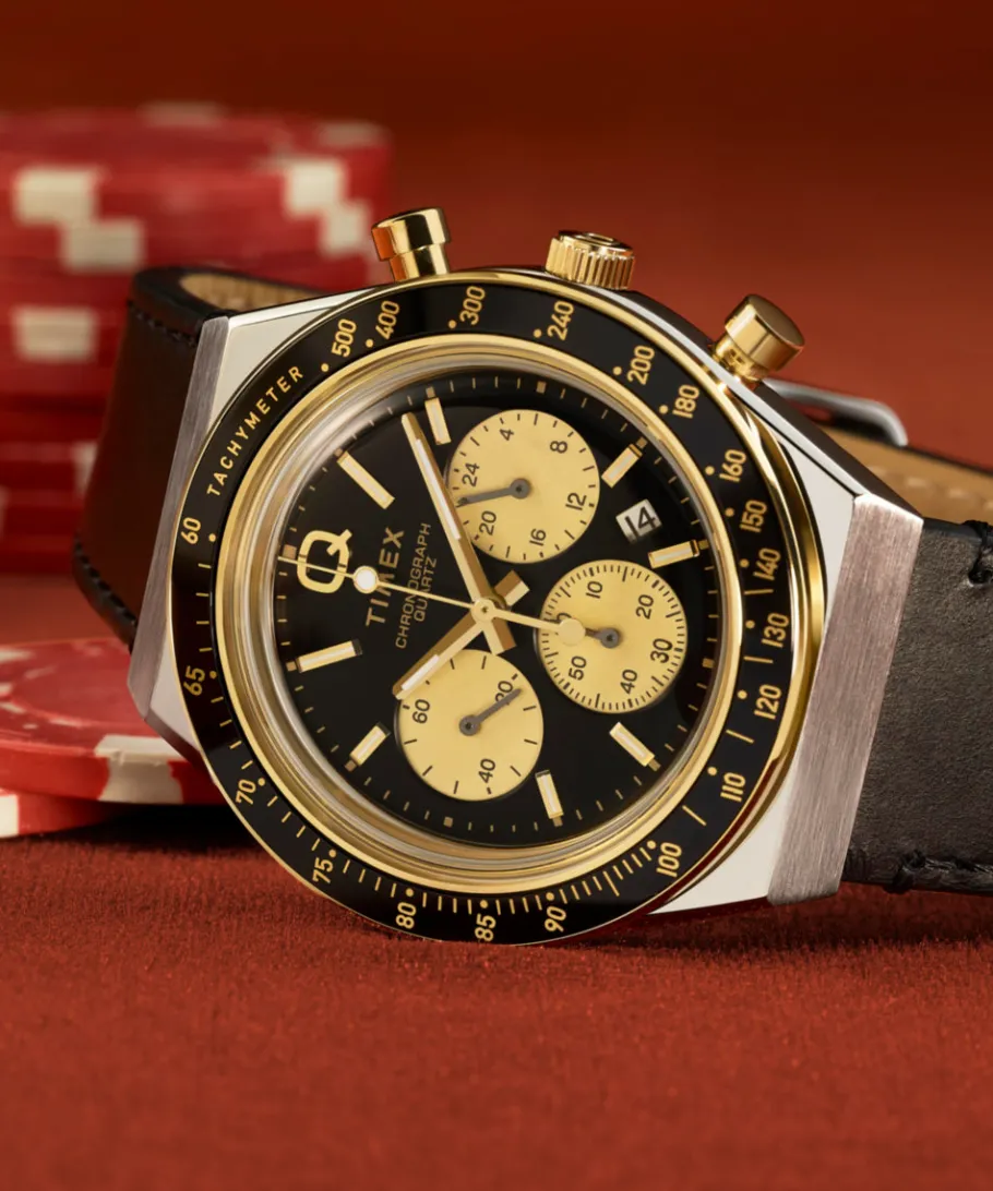 Timex Vintage|Leather*Q ® Chronograph 40mm Leather Strap Watch
