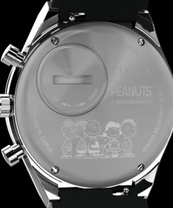 Timex Leather|Chronograph*Q Chronograph x Peanuts Snoopy 40mm Leather Strap Watch