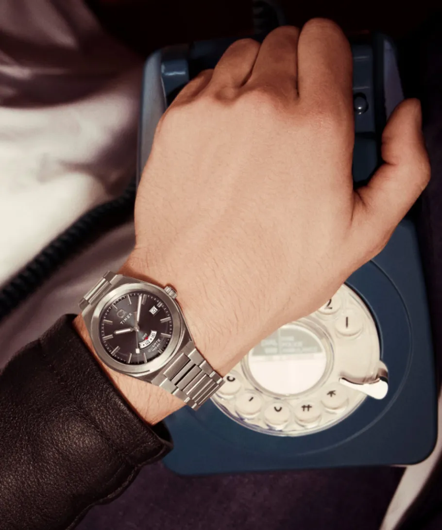 Timex Vintage|Stainless Steel*Q ® Continental GMT 39mm Stainless Steel Bracelet Watch