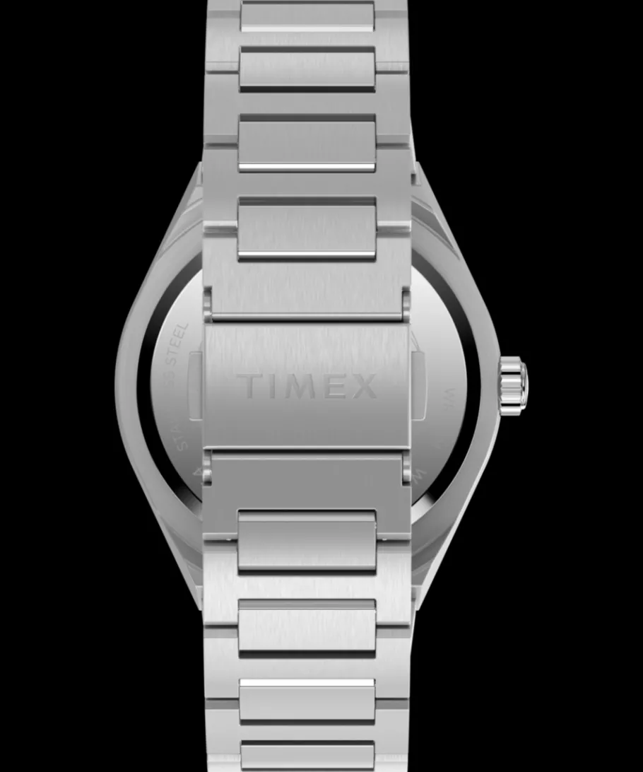 Timex Vintage|Stainless Steel*Q ® Continental GMT 39mm Stainless Steel Bracelet Watch