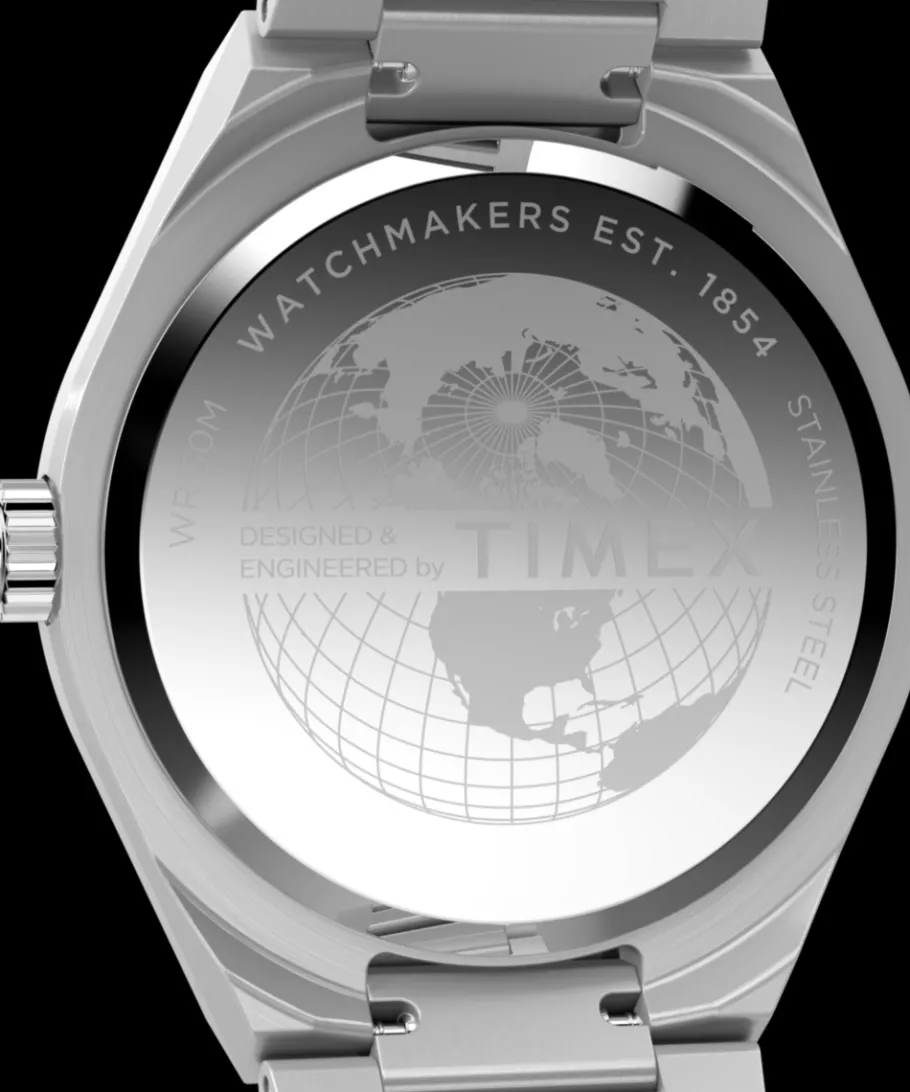Timex Vintage|Stainless Steel*Q ® Continental GMT 39mm Stainless Steel Bracelet Watch