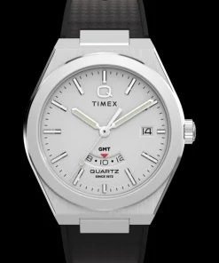 Timex Vintage|Father's Day Gifts*Q ® Continental GMT 39mm Synthetic Rubber Strap Watch