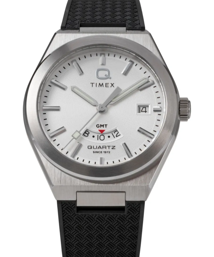 Timex Vintage|Father's Day Gifts*Q ® Continental GMT 39mm Synthetic Rubber Strap Watch