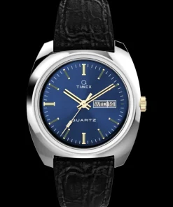 Timex Vintage|Leather*Q ® 1978 Day/Date 37.5mm Leather Strap Watch