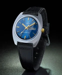 Timex Vintage|Leather*Q ® 1978 Day/Date 37.5mm Leather Strap Watch