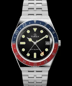 Timex Vintage|Stainless Steel*Q GMT 38mm Stainless Steel Bracelet Watch