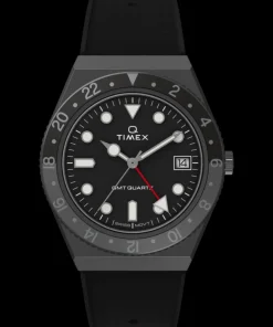 Timex Vintage|Military Inspired*Q GMT 38mm Synthetic Rubber Strap Watch