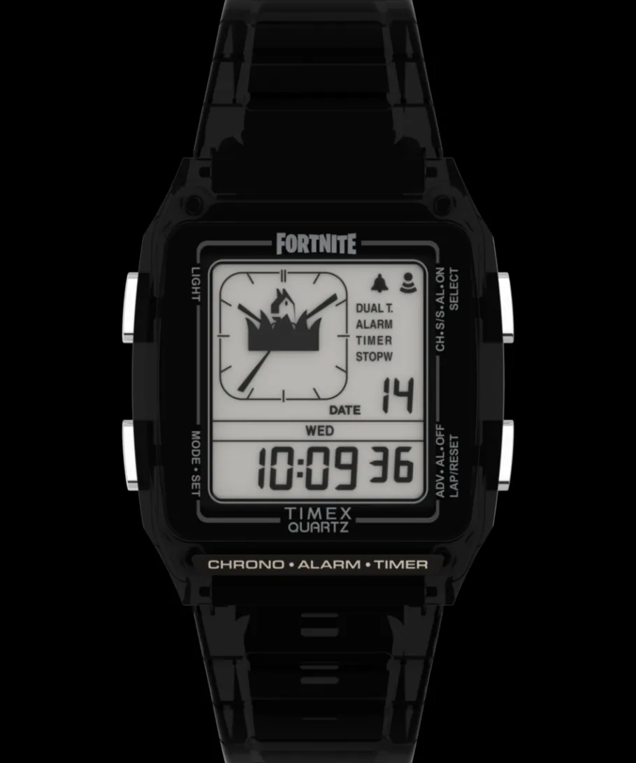 Women Timex Digital|Digital*Q LCA x Fortnite® 35mm Resin Strap Watch