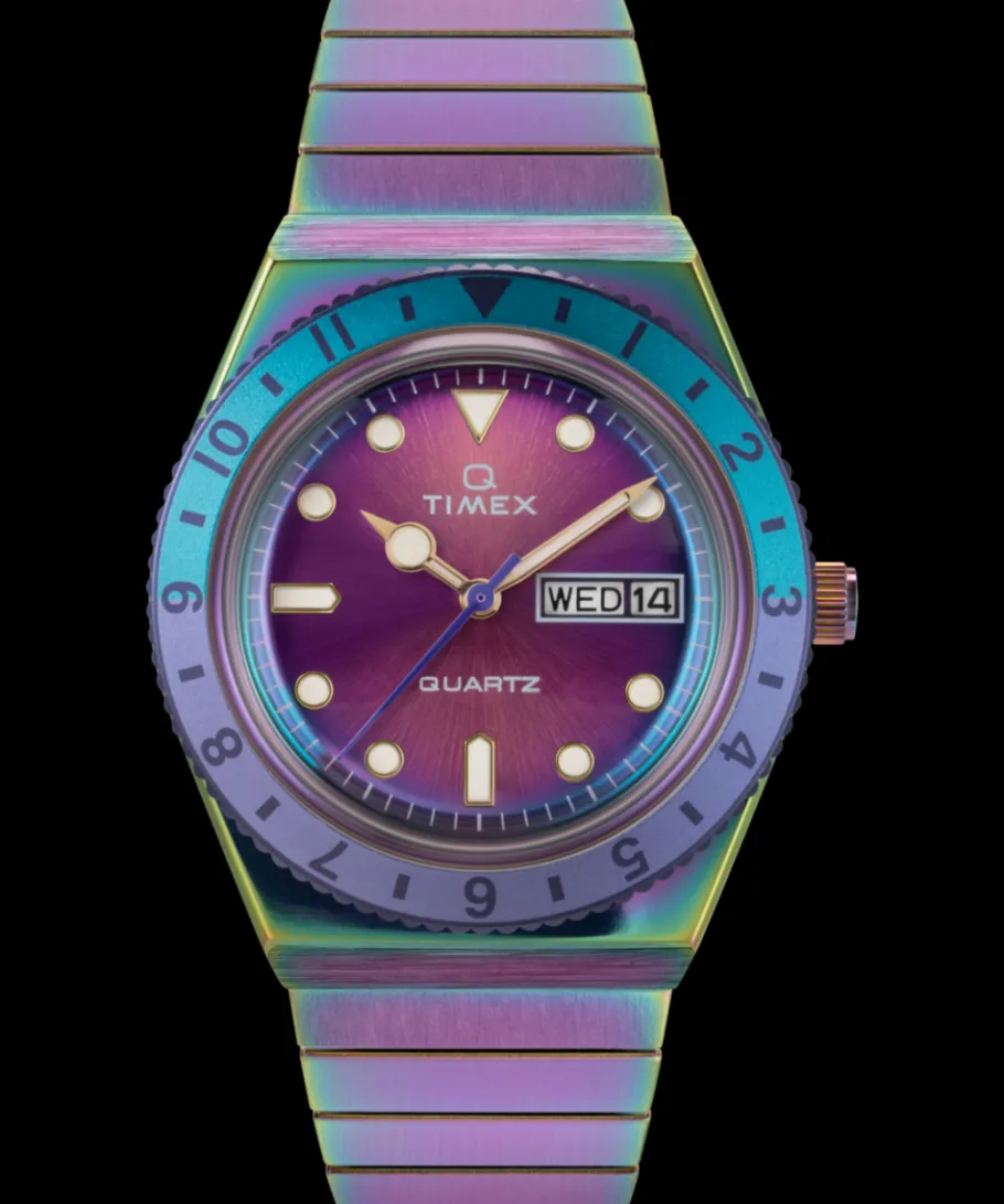 Women Timex Bracelet*Q 36mm Stainless Steel Expansion Band Watch