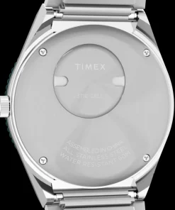 Women Timex Silver-tone|Bracelet*Q ® 36mm Stainless Steel Expansion Band Watch