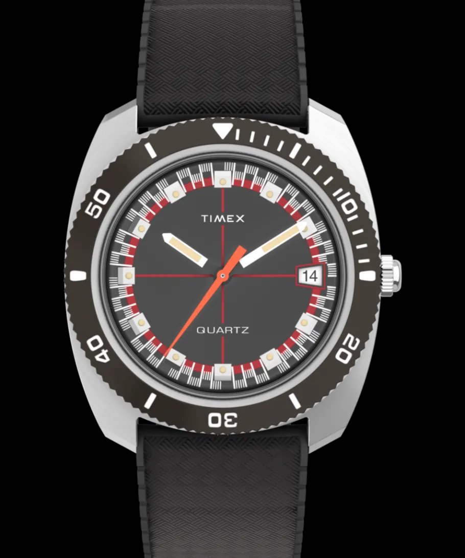 Timex Vintage|Father's Day Gifts*Q Reissue 1971 Velocity 36mm Synthetic Rubber Strap Watch