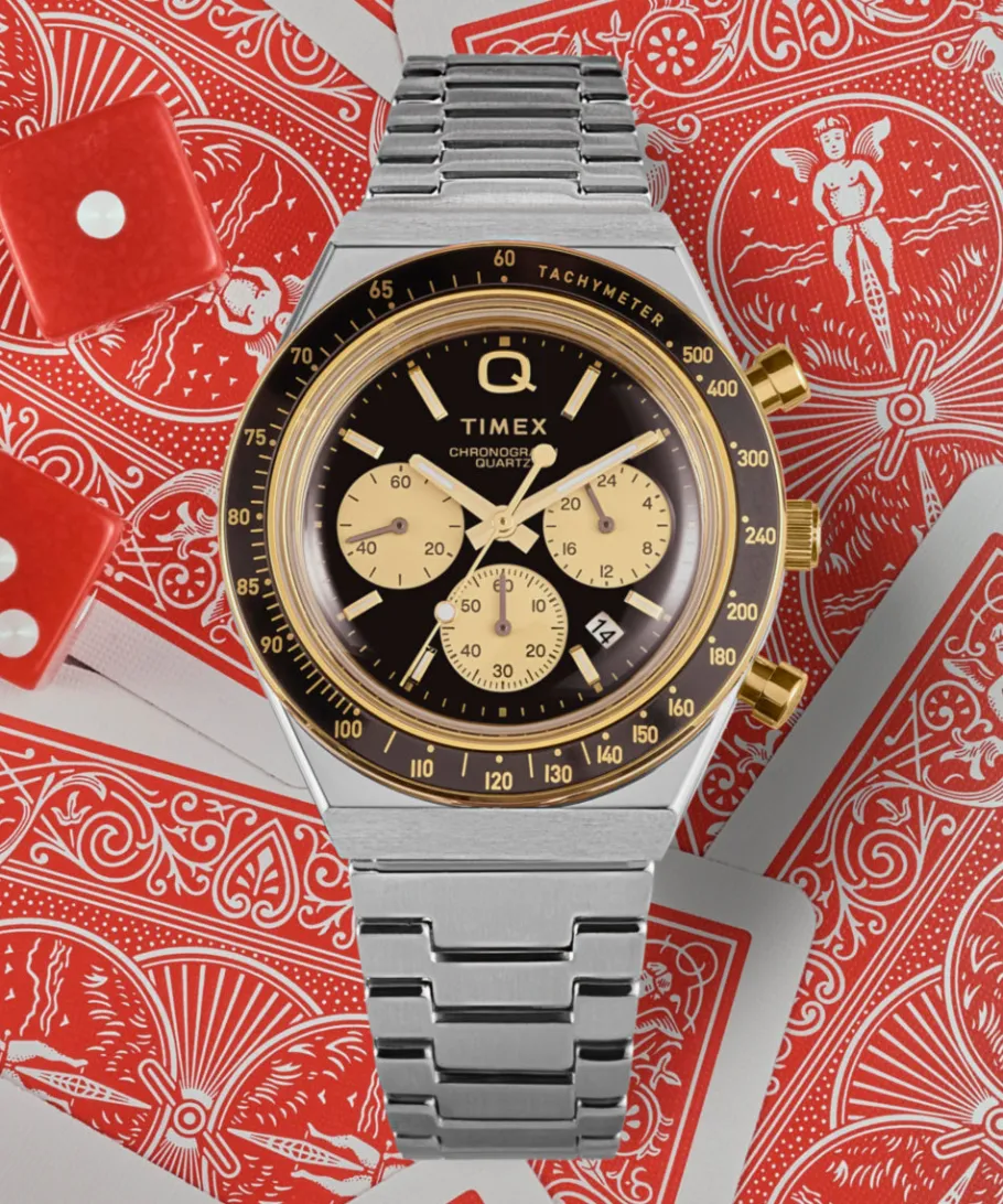 Timex Vintage|Stainless Steel*Q ® Chronograph 40mm Stainless Steel Bracelet Watch