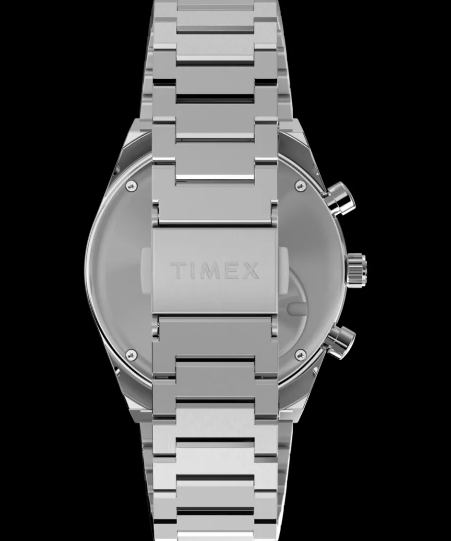 Timex Vintage|Stainless Steel*Q ® Falcon Eye Chronograph 40mm Stainless Steel Bracelet