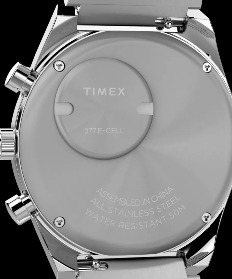 Timex Vintage|Stainless Steel*Q ® Falcon Eye Chronograph 40mm Stainless Steel Bracelet