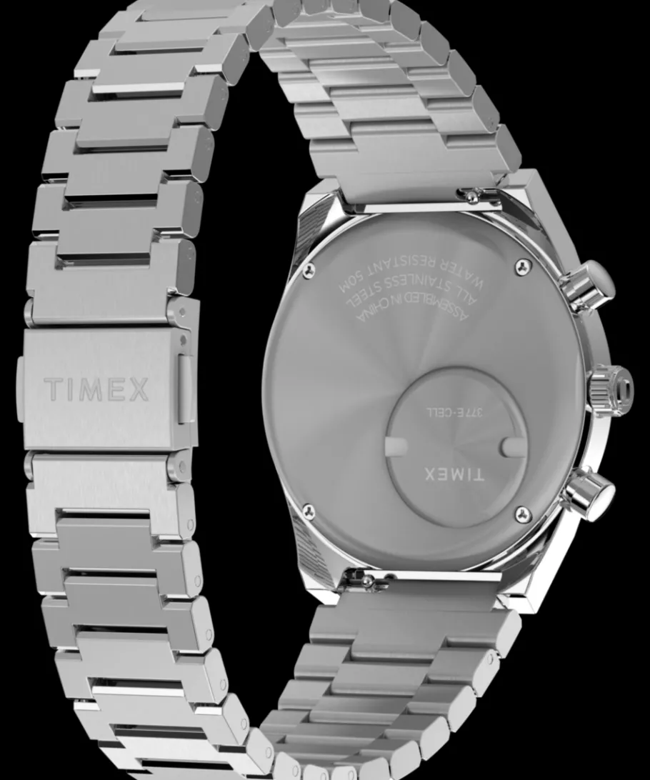 Timex Vintage|Stainless Steel*Q ® Falcon Eye Chronograph 40mm Stainless Steel Bracelet