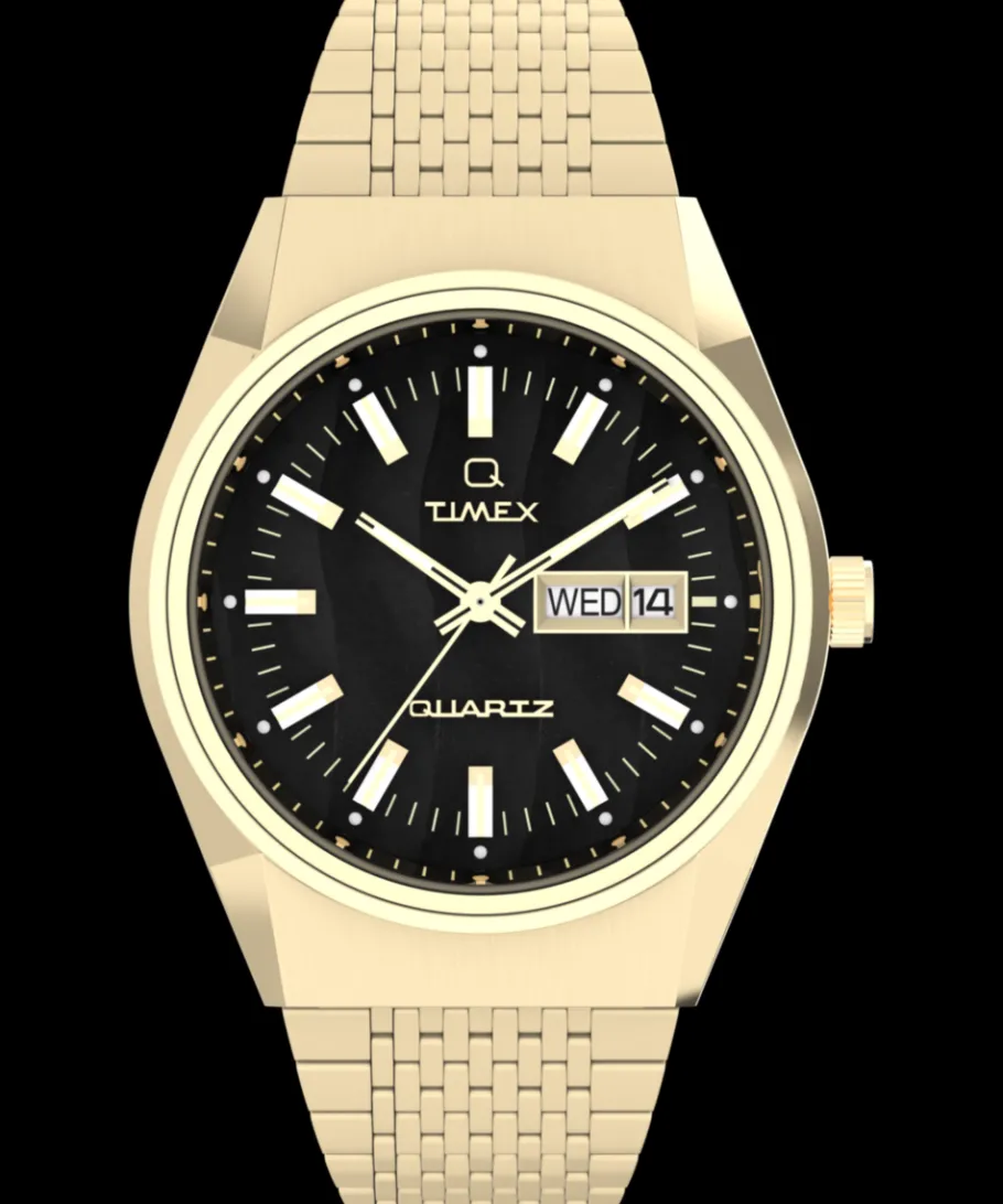 Timex Vintage|Stainless Steel*Q ® Falcon Eye 38mm Stainless Steel Bracelet Watch