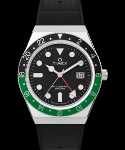 Timex Vintage|Father's Day Gifts*Q ® GMT 38mm Synthetic Rubber Strap Watch