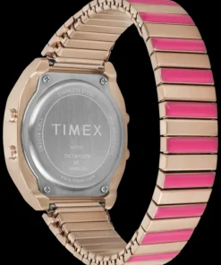 Women Timex Gold-tone|Digital*80 36mm Stainless Steel Expansion Band Watch