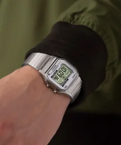 Women Timex Silver-tone|Digital*80 34mm Stainless Steel Expansion Band Watch