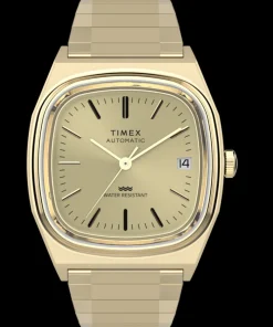 Timex Vintage|Automatic*® Automatic 1983 E Line 34mm Gold Tone Expansion Band Watch