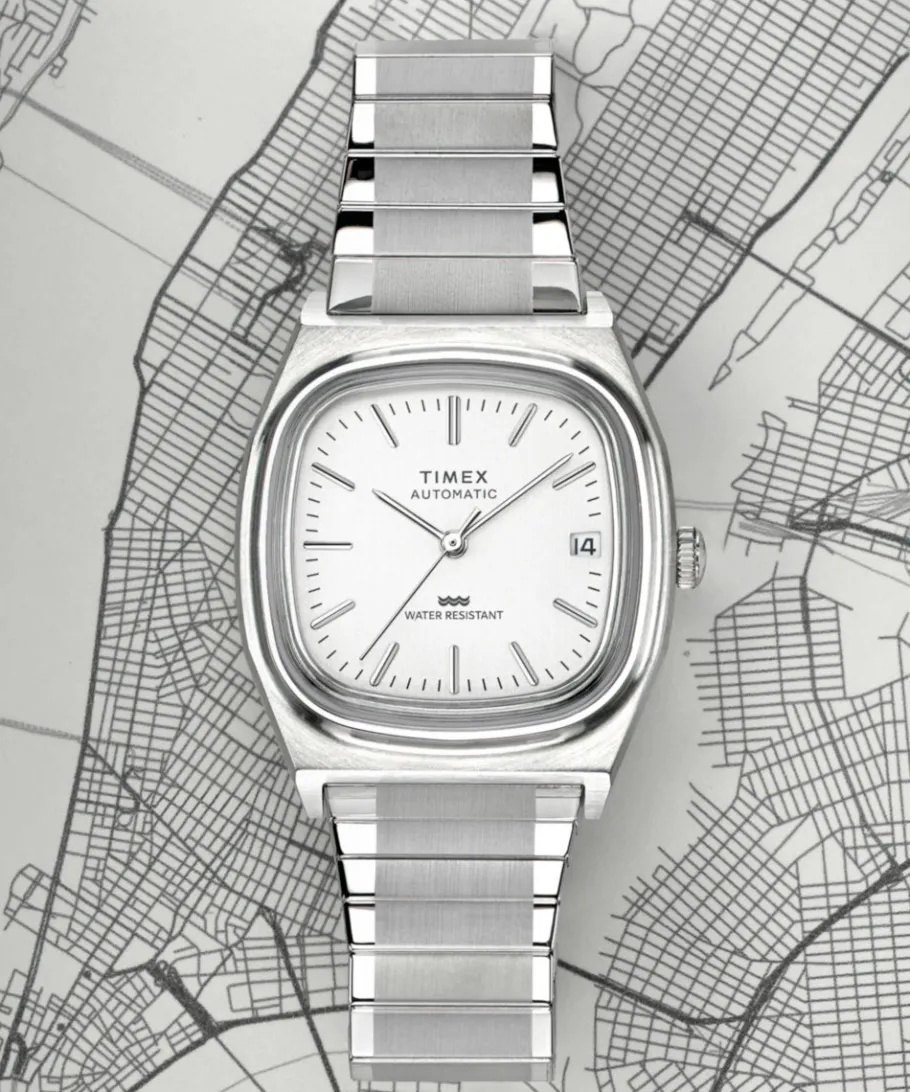 Timex Vintage|Automatic*® Automatic 1983 E Line Reissue 34mm Stainless Steel Expansion Ba