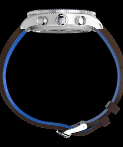 Timex Leather|Chronograph*Fly Back Chronograph x Pan Am® 43mm Leather Strap Watch