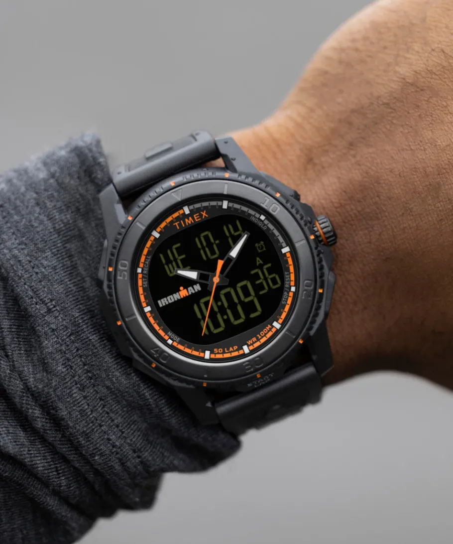 Timex Digital|Chronograph*® IRONMAN® Adrenaline Ana-digi 46mm PU Strap Watch