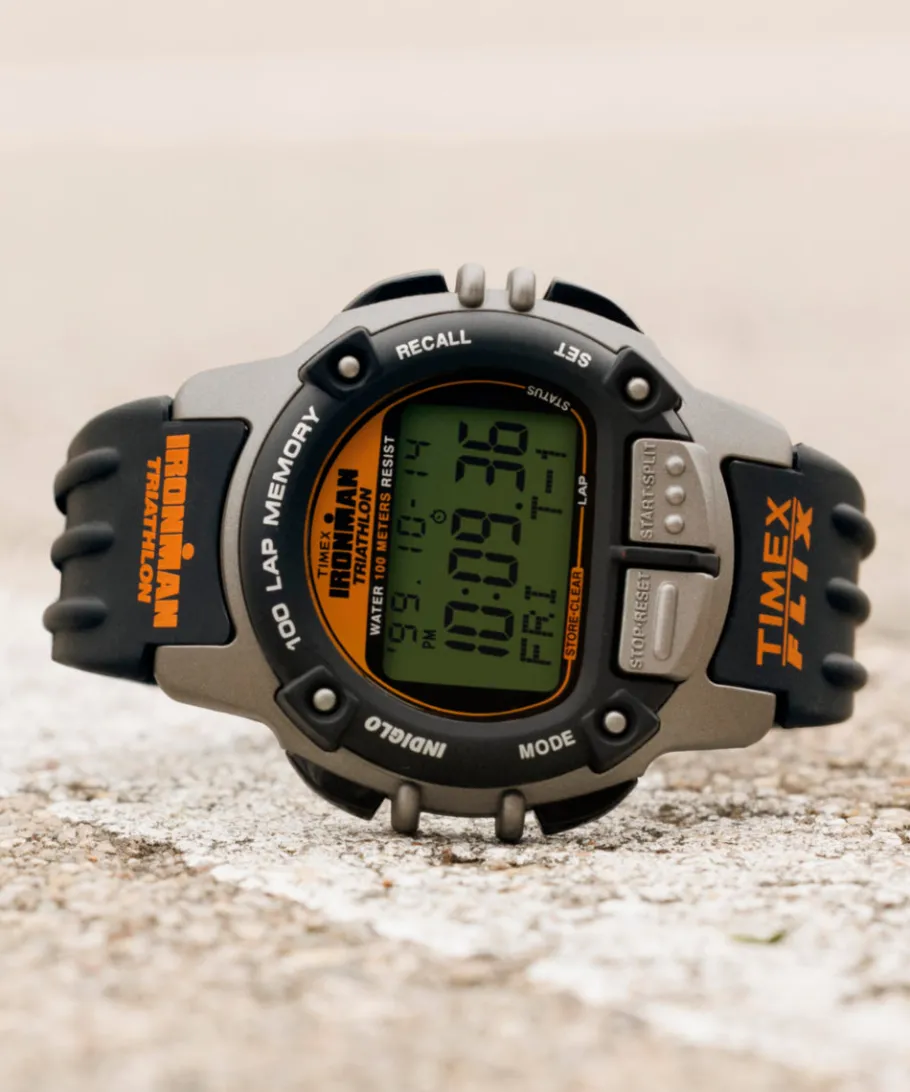 Timex Digital*® IRONMAN® Flix 100 Lap 42mm PU Strap Watch