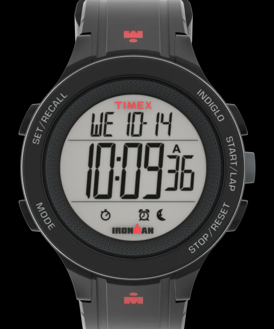 Timex Digital|Chronograph*® IRONMAN® T200 42mm Silicone Strap Watch