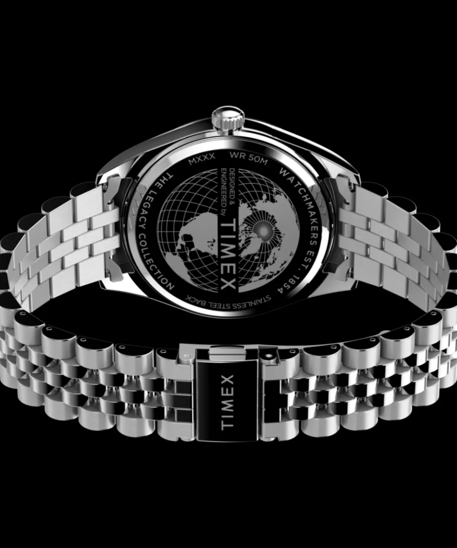 Timex Stainless Steel|Father's Day Gifts*Legacy Day and Date 41mm Stainless Steel Bracelet Watch
